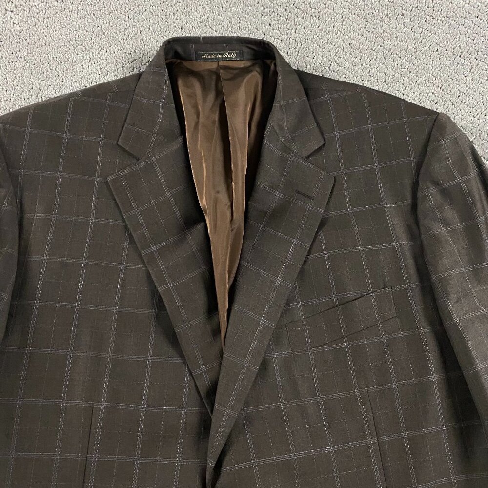 Pal Zileri Brown Windowpane Sport Coat